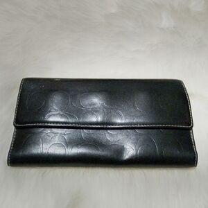 Coach leather checkbook wallet